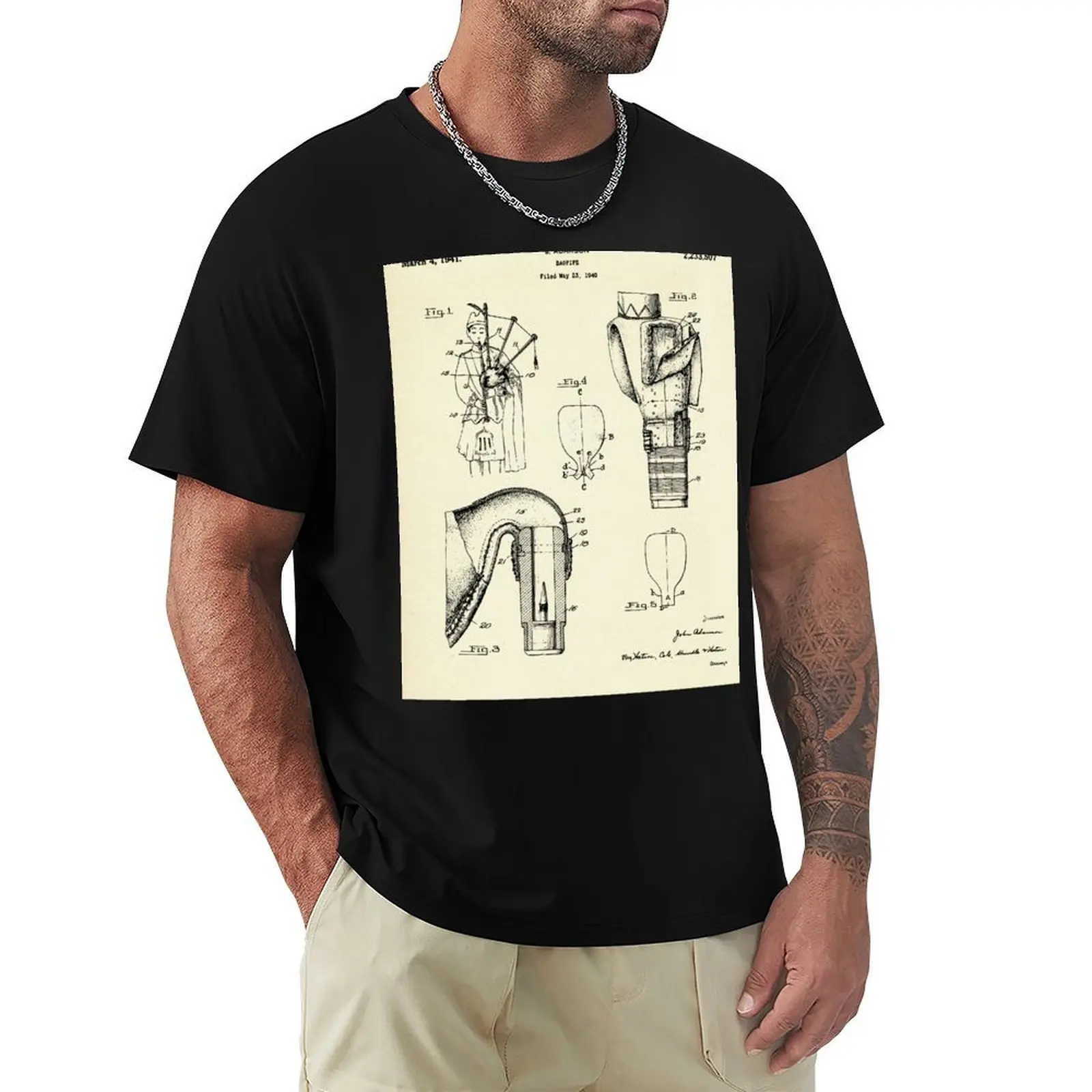 Bagpipe-1941 T-Shirt Relaxed Casual Short Sleeve Tee
