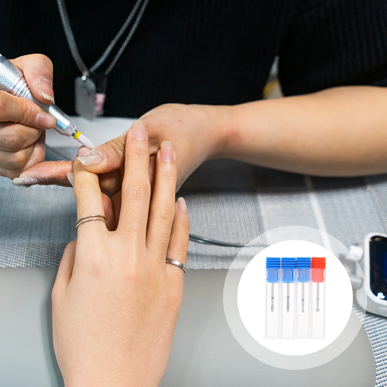 

4Pcs High Quality Tungsten Carbide Drill Bit Set for Nails Sturdy Manicure Tools for Natural and Artificial Nail Care Nail Drill