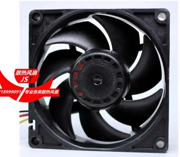 ซันโย Denki 9GA0812P4J008 DC 12V 0.6A 80x80x25mm พัดลมทำความเย็นเซิร์ฟเวอร์4สาย