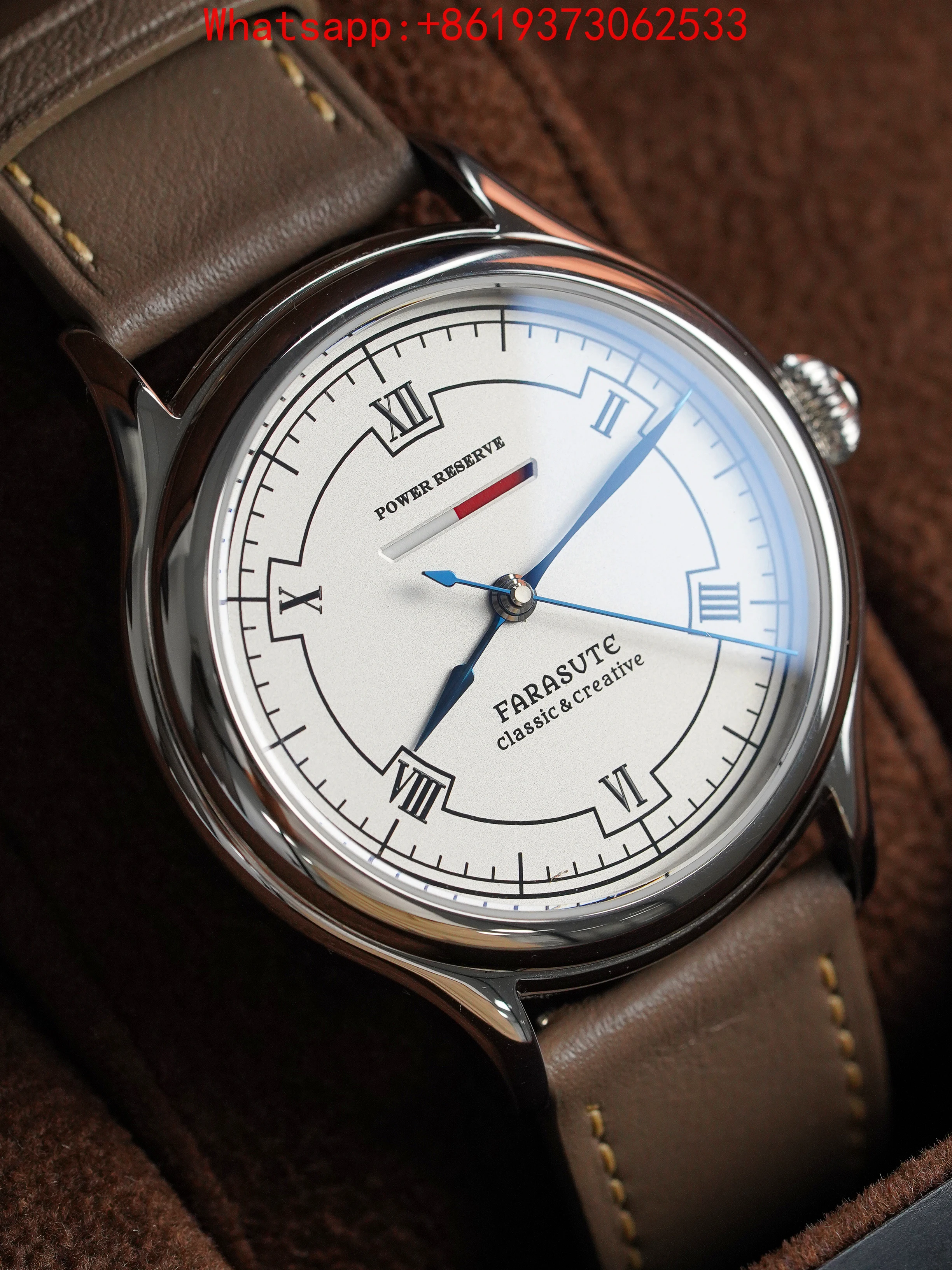 Customized manual movement horizontal bar power display national watch 80-hour power reserve men's hand watch