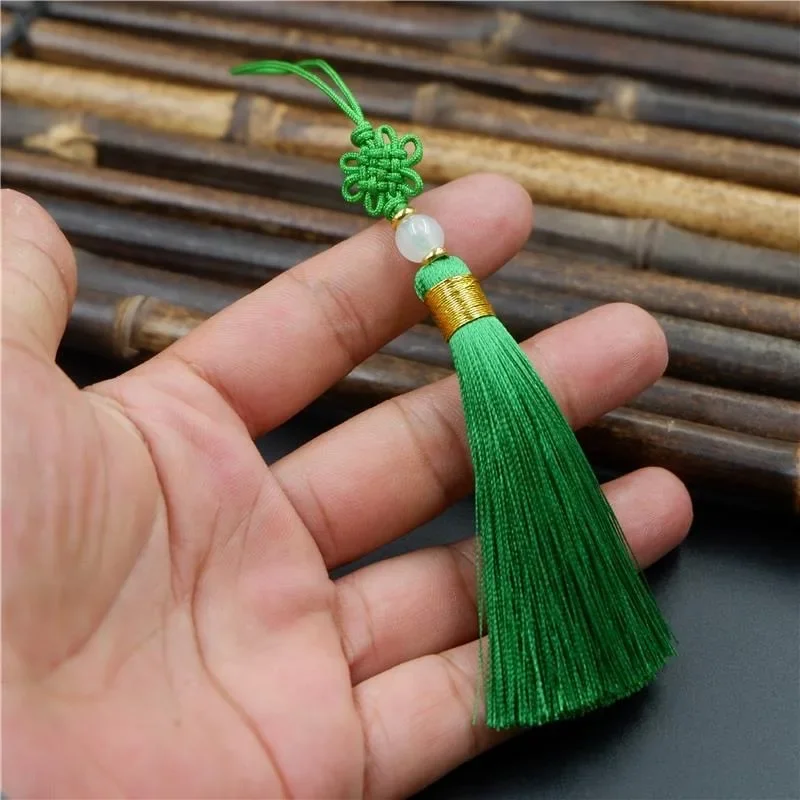 Chinese Knot Tassel Fan Pendant Hand-woven Chinese Style Bookmarks Bag Car Hanging Decoration Pendants