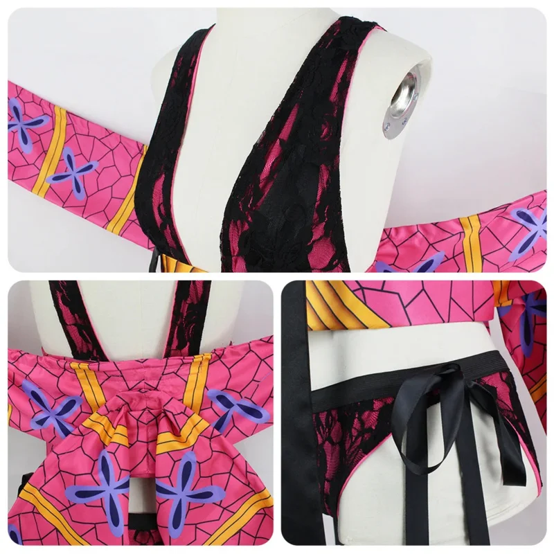 Anime Cosplay S Kimetsu No Yaiba Daki Cosplay Kostuums Hoofddeksels Rug Versiering Been Cover Sexy Cos Uniform Meisjes Halloween