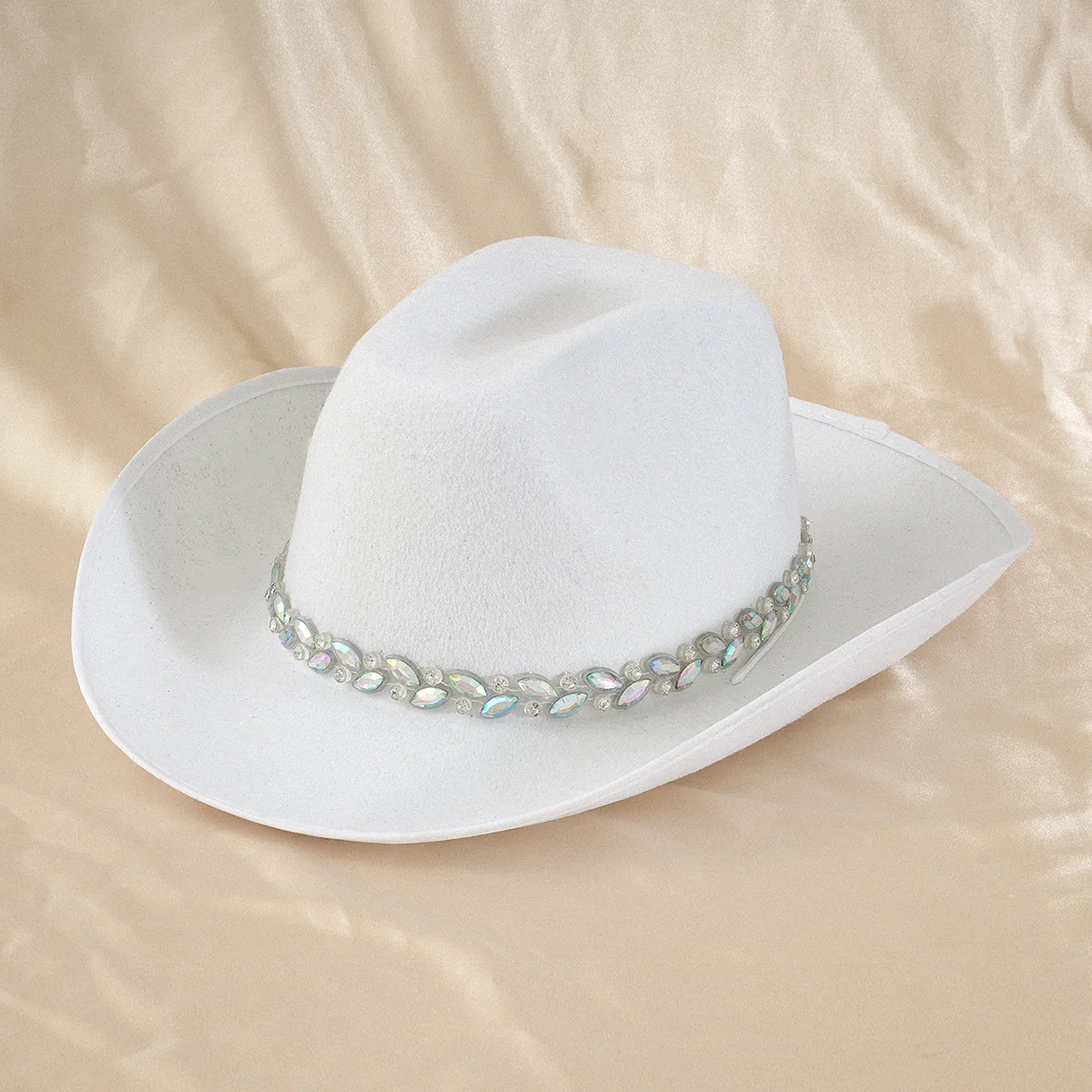 Disco Beach Cowboy Hat Rhinestone Woman for Cowgirl Costume, Top Hats, Rave Festival Accessories view 2