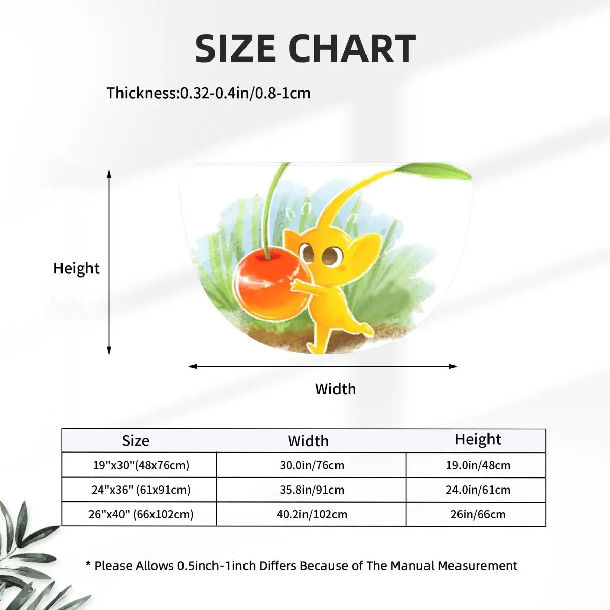 Pikmin Cartoon Anime Soft Flannel Half Round Doormat Non Slip Bathroom Mat Absorbent Floor Carpet for Home Bedroom
