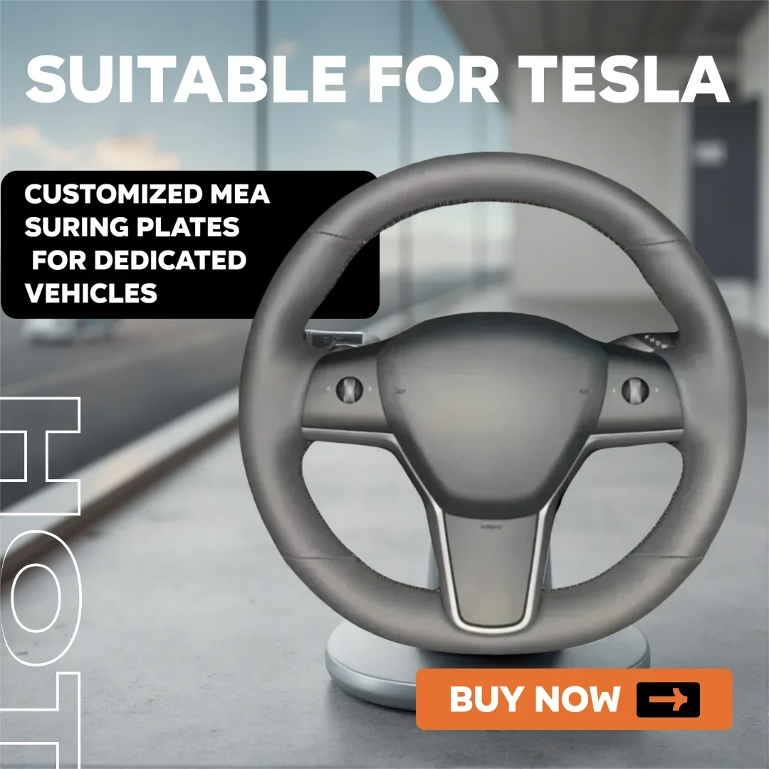 For Tesla Model 3 2017-2021 auto parts DIY hand sewn black wear-resistant leather car steering wheel cover without holes