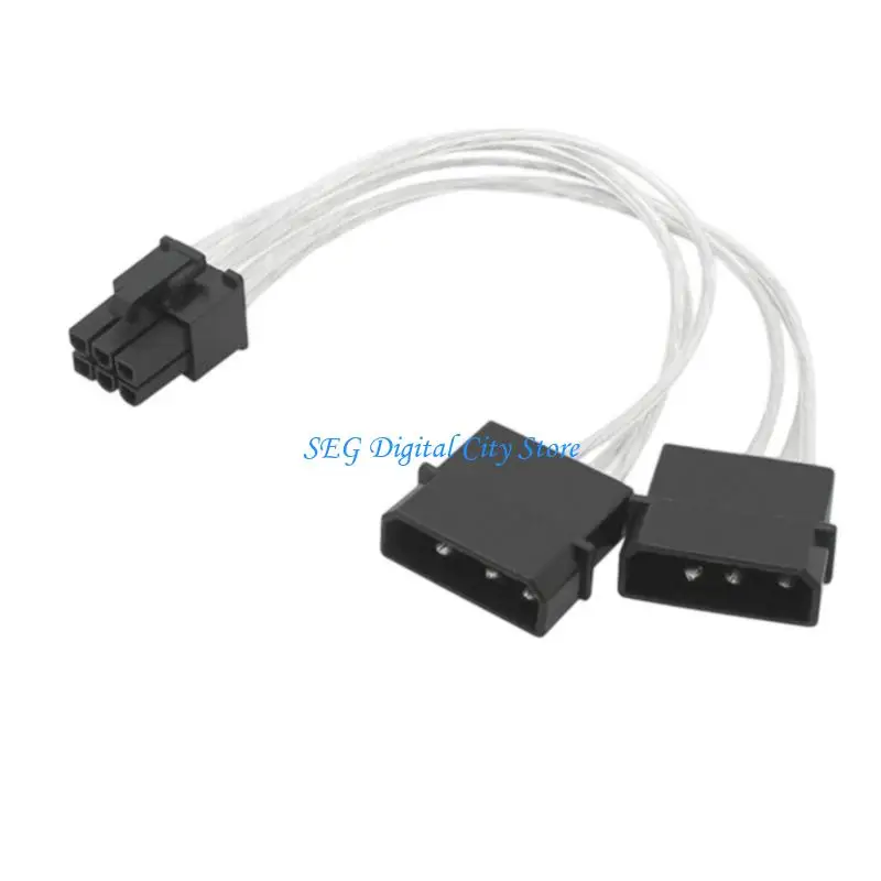 U75B Industrial Double 4Pin to 6 PIN GPU Power Cord Adapter Connectors for Desktop Upgrading Power Supply Unit Accessories