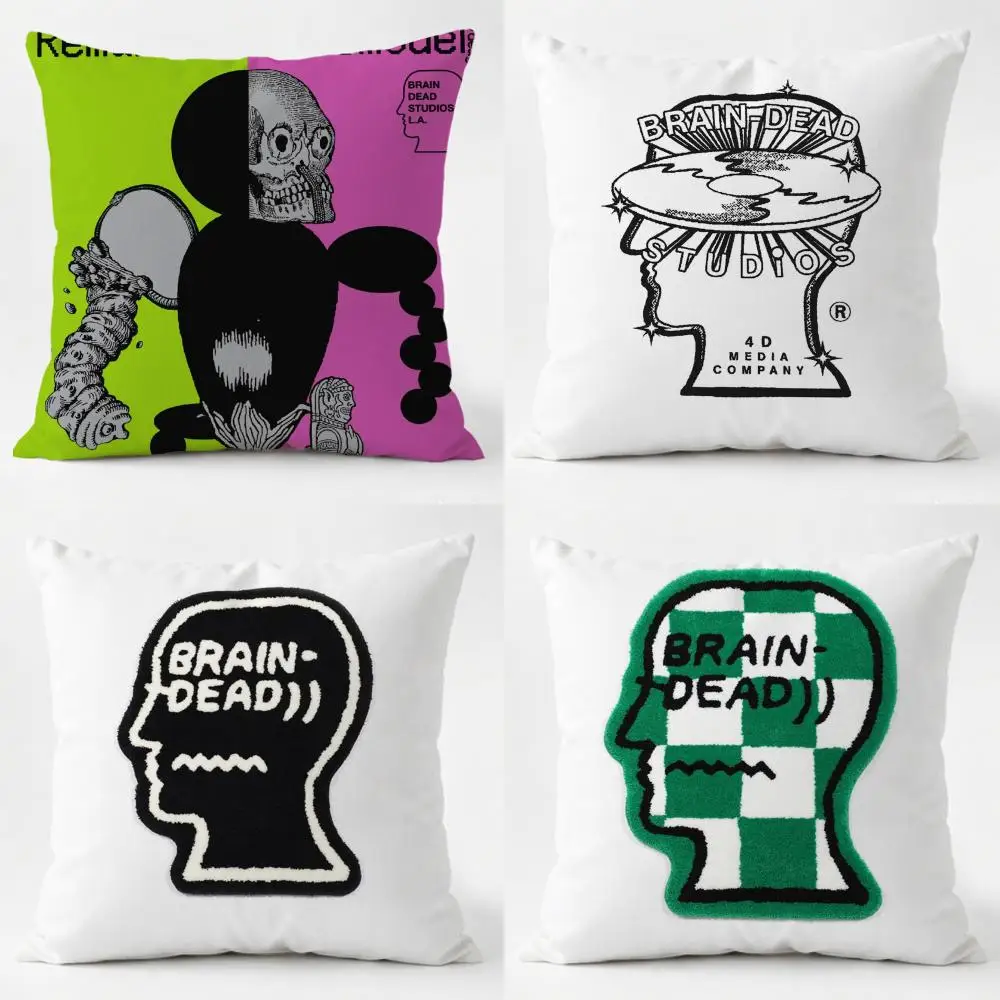 Los Angeles B-Brain Dead Cushion Cover Daily Washable Linen Pillowcase Soft  for Sofa Bed Home Room Decor