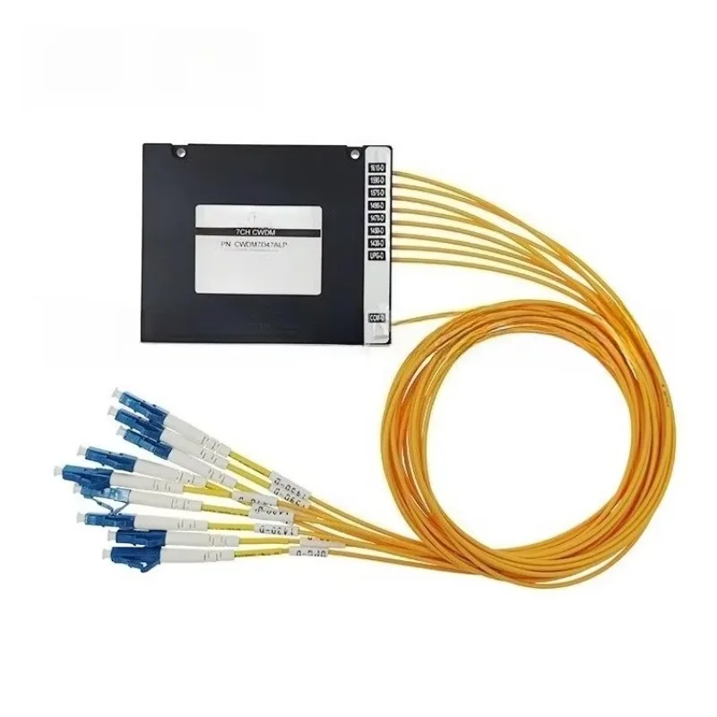 7 + 1 Channel Coarse Wavelength Division Multiplexer Mux Demux ABS Cartridge 2.0mm Optical Cable LC/UPC Head