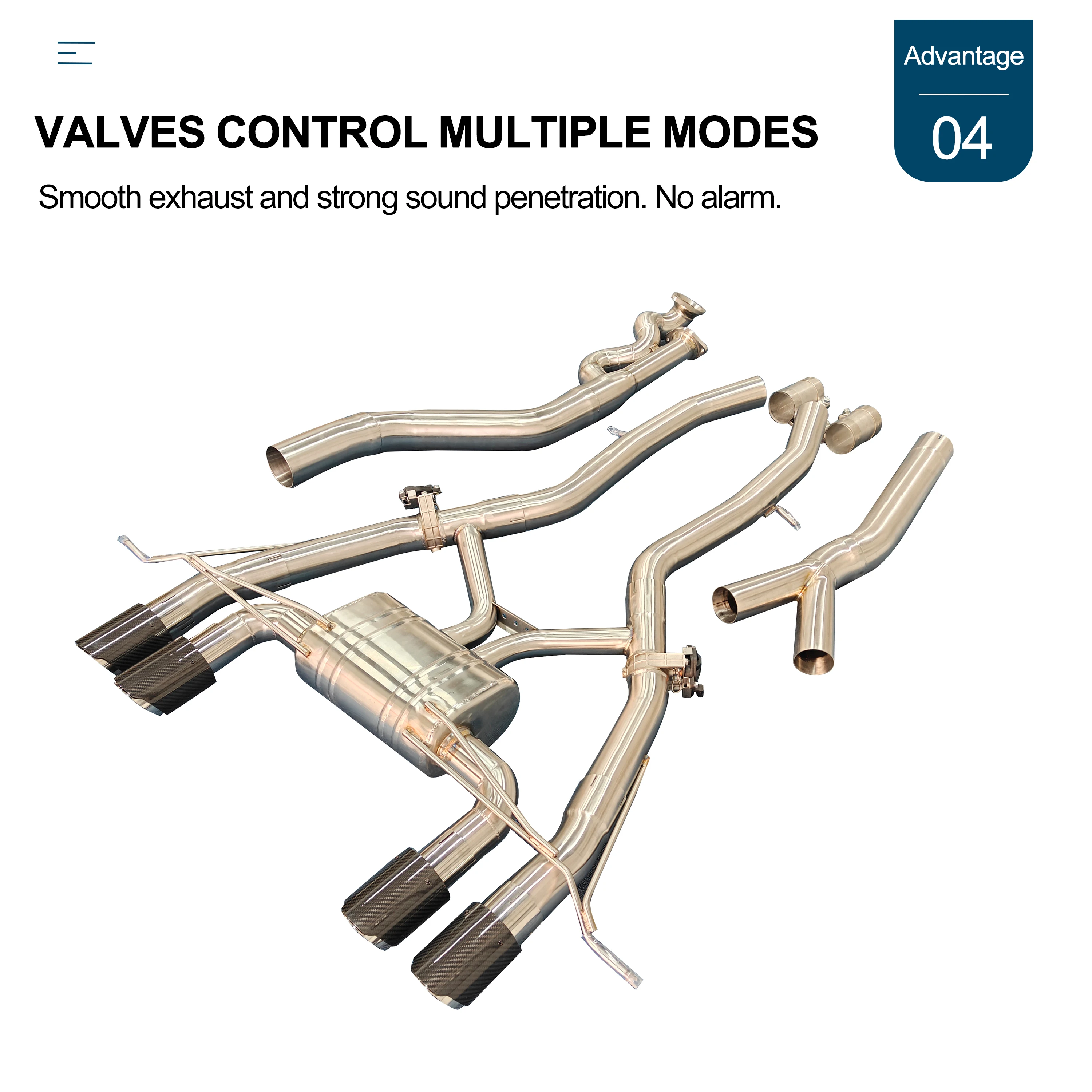 CBNT Exhaust Pipe Valvetronic Muffler Exhaust Valved Catback for BMW G80 M3 G82 M4 S58 3.0T Performance SS304 Single Midpipe