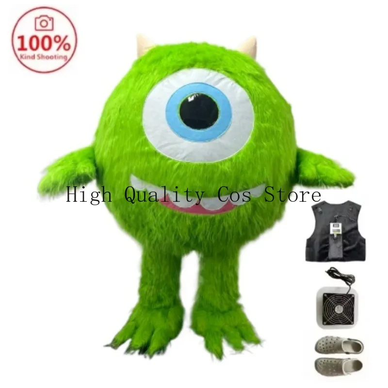 

2m Anime Mike Green Big Eyes Inflatable Costume Plush one eyed monster Activity performance doll costume Halloween inflatable