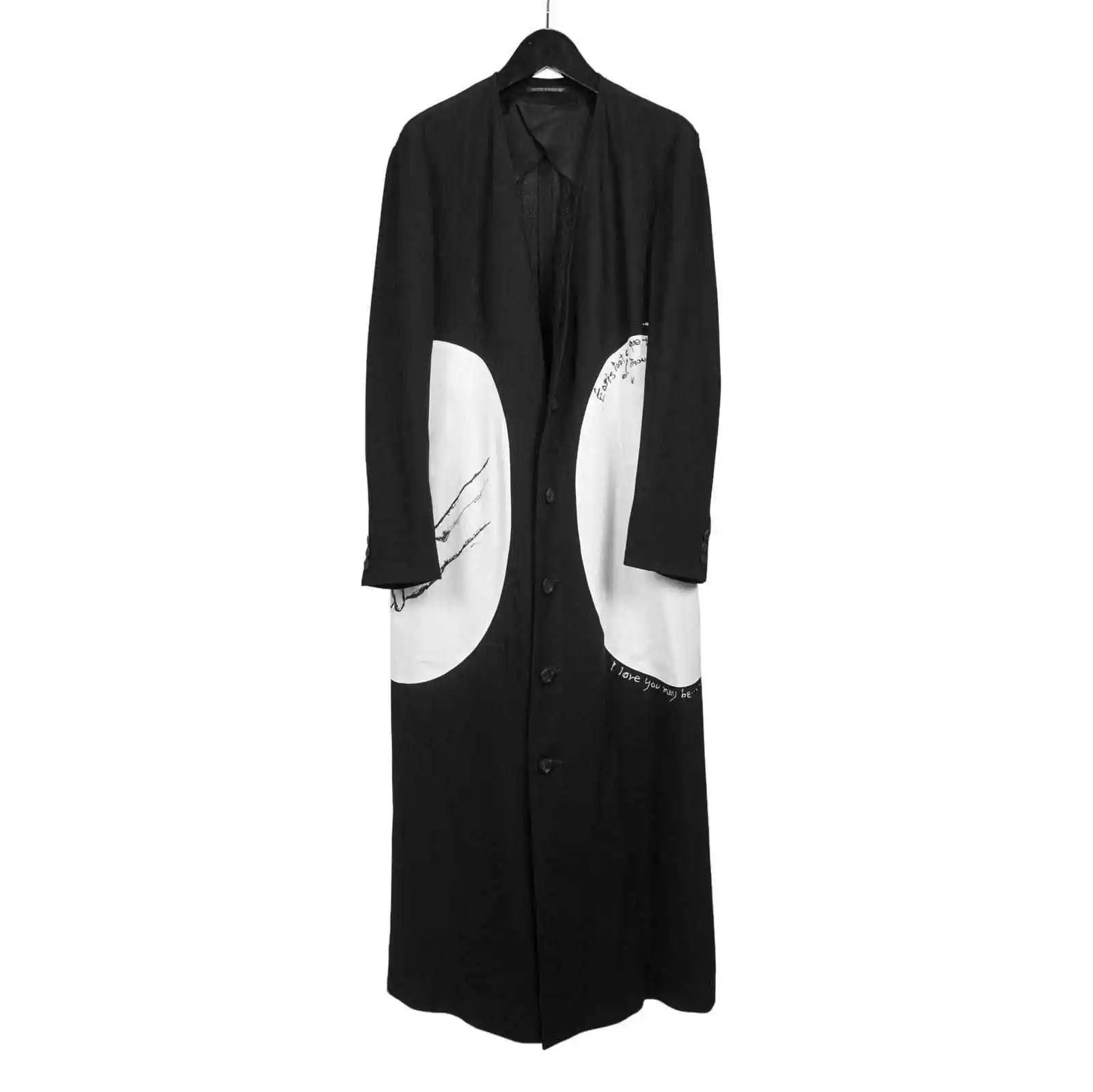 TOP-YAMAMOTO's original Japanese design, a new loose long-sleeved shirt with black and white color contrast and a sense of desig