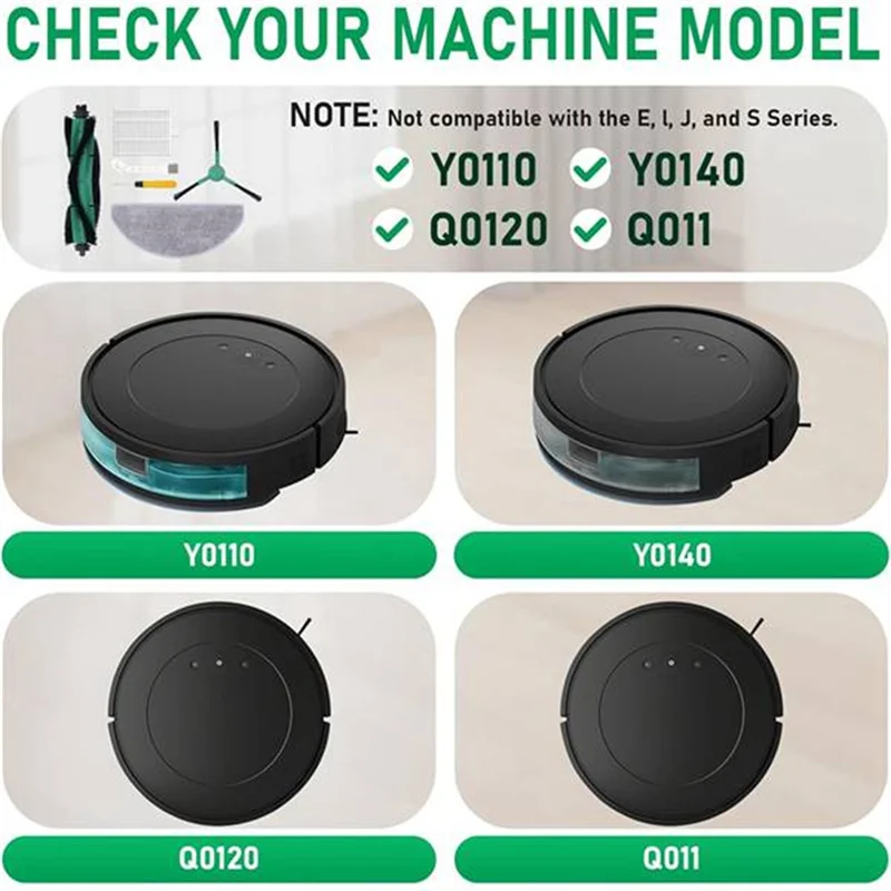 YCOC-For Irobot Roomba Combo سلسلة أساسية Q011/Y0110/Q0120/Y0140 روبوت روبوت استبدال أجزاء حزمة ملحقات فراغ أساسية