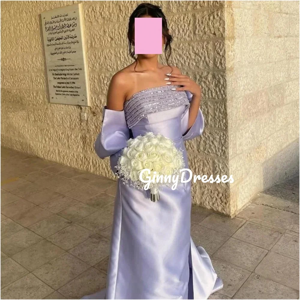 

فساتين للمناسبات الخاصة Customized Off-The-Shoulder Neckline Wedding Dress A-Line Zipper Up Long Sleeves Long Dresses Floor-Leng
