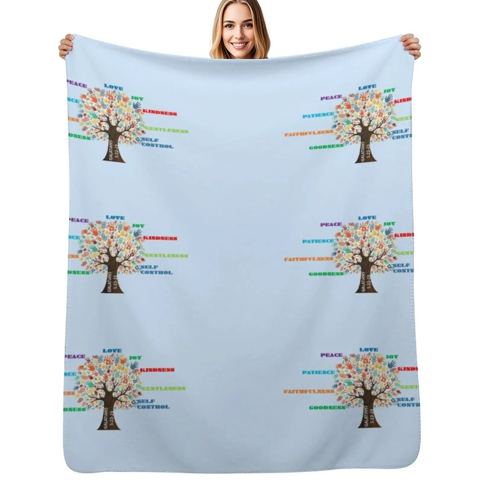 FRUIT OF THE HOLY SPIRIT Throw Blanket Luxury St manga Designers Bed Flannel Fabric Beautifuls Blankets