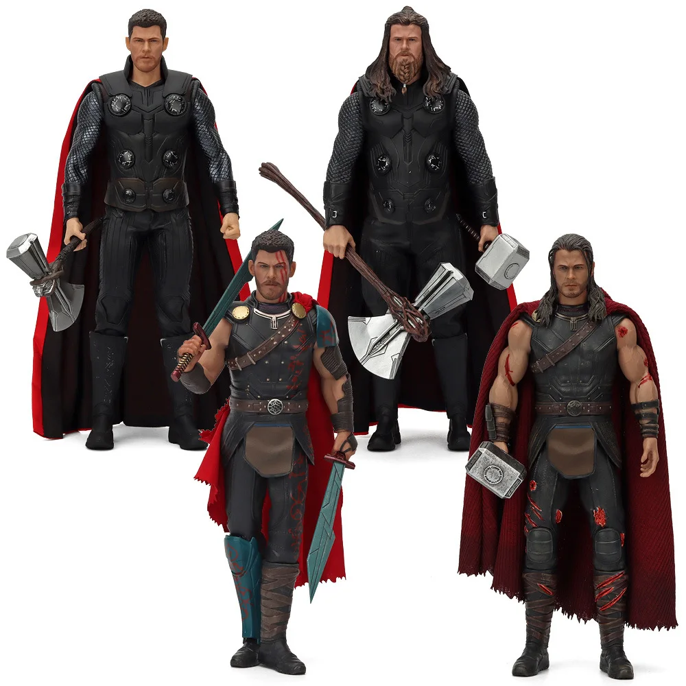 1/6 Thor Thor's Hammer Ragnarok Fat Man Avengers PVC Model Ornament Transformation Team Hand Statue Toy Boy Gift