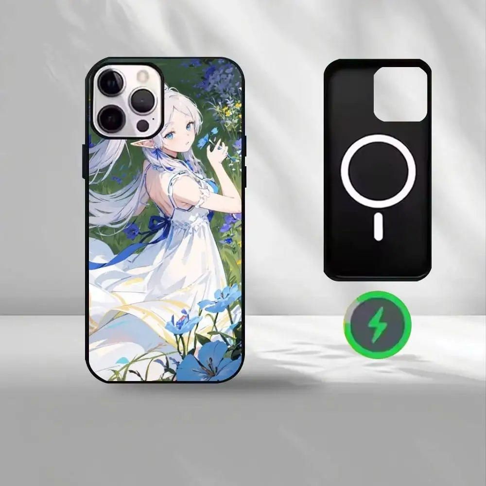 Funda de teléfono Sousou no Frieren para iPhone17,16,15,14,13,12,11 Plus,Pro Max magnética para carga inalámbrica Magsafe
