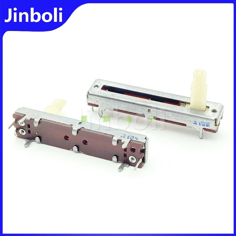 2PCS 45mm A10K 3Pins Single Straight Slide Potentiometer Power Amplifier Mixer Sound And Light Adjustment Fader Stroke 30mm