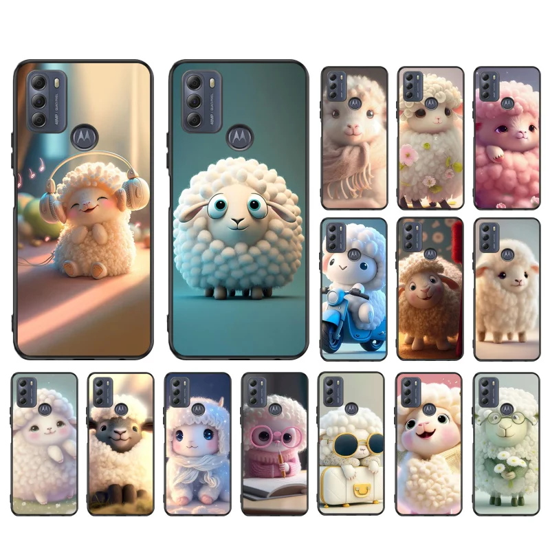 Cartoon Sheep Phone Case For Moto G84 G23 G24 G31 G32 G41 G51 G52 G53 G54 G71 G82 G42 G62 G200 G Play G Stylus