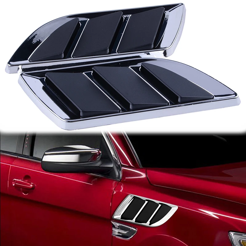 1 Pair Car Side Fake Vent Sticker Shark Gill Decoration Sticker Side Fender Air Outlet Vent Cover Car Exterior Styling Sticker