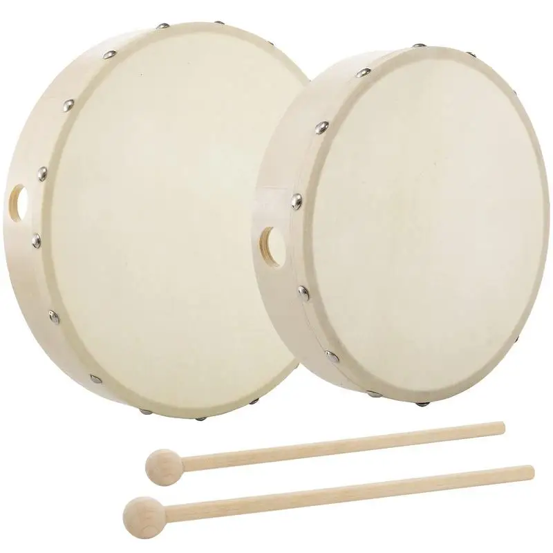 8inch&10inch Hand Drum with Drum Stick, Kids Early Educational Musical Instrument Percussion Toys For Children Baby Toys