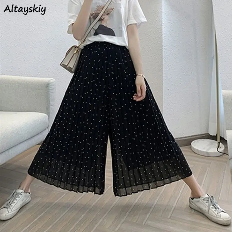 

Casual Pants Women Loose Leisure Popular Cosy Spring New Arrival All-match Street Wear Young Ladies Korean Style Dot Mature Ins