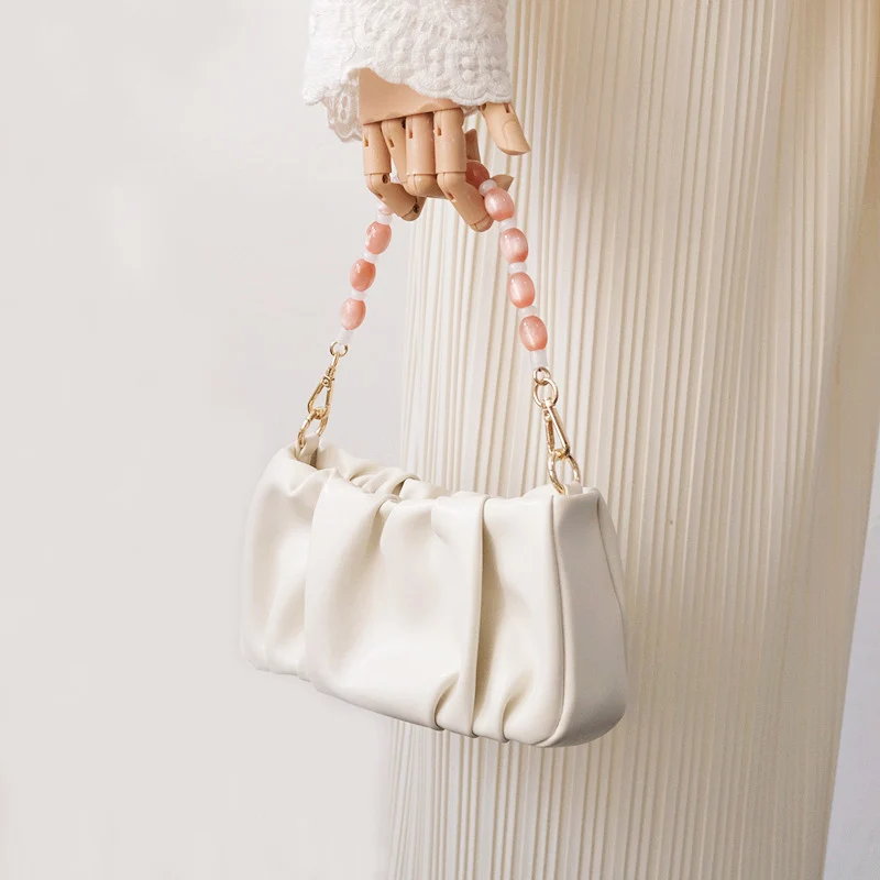 

New Fashion Autumn Woman Bag Accessory Detachable Luxury Beaded Chains Cute Acrylic Strap Women Handbag Shoulder Handle Chain
