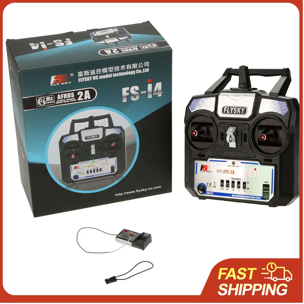 

Радиосистема Flysky FS-i4 AFHDS 2A 2.4ГГц 4-канальный передатчик для радиоуправляемых вертолетов и планеров с приемником FS-A6