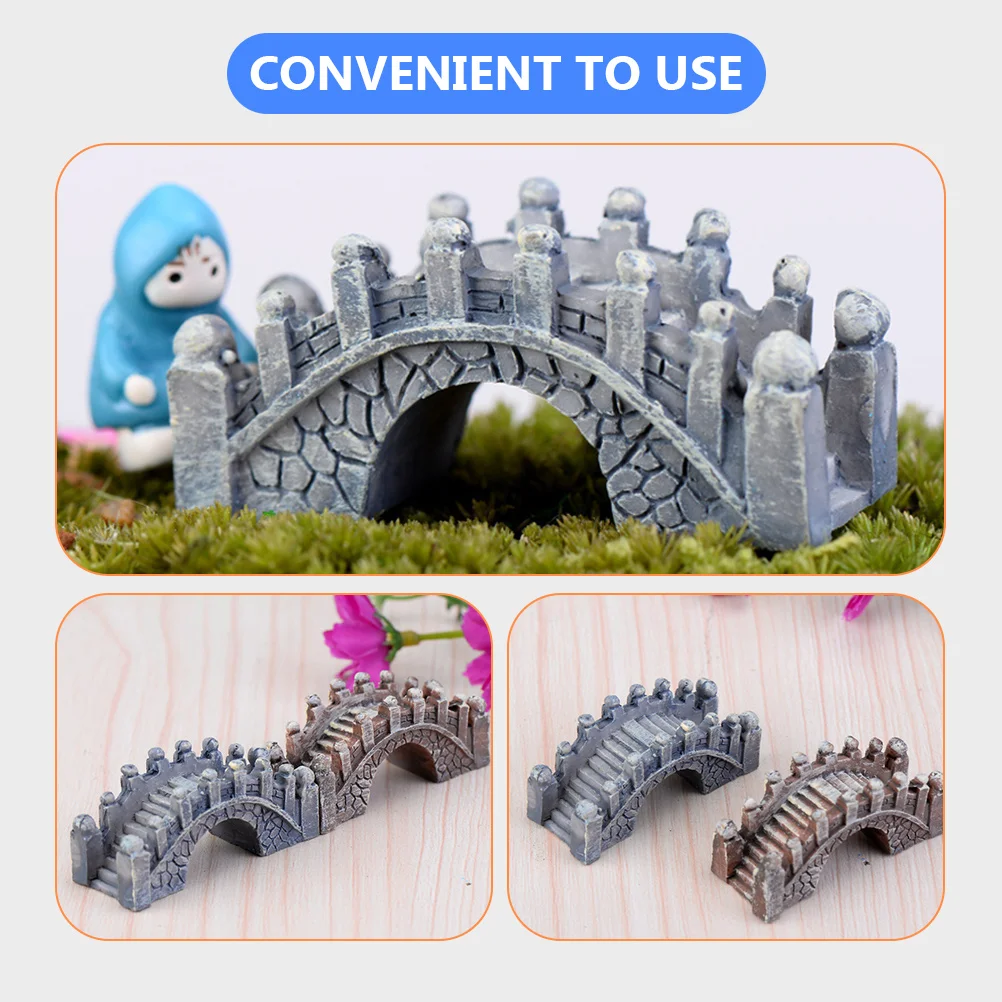 

4pcs Miniature s Resin Decorative s Landscape Adornments Home Office Decorative Crafts Outdoor Garden Decor Bridge