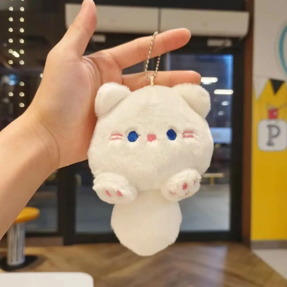 Cute Squeak Cat Toy Plush Doll Key Rings Door And Bag Pendant Cartoon Animal Cat Fashion Girl Keychain Car Key Chains Women Gift