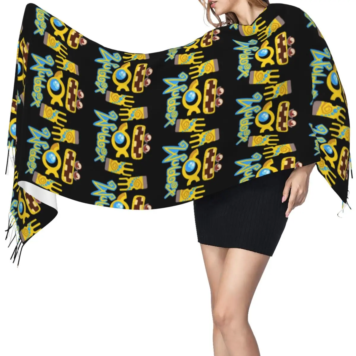 Wubbox My Singing Monsters Шарф Шарфы с кисточками Женские мягкие теплые шали и накидки Длинная осенне-зимняя шаль