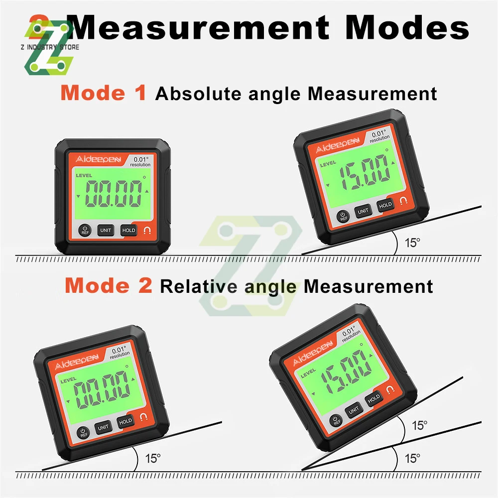 Inclinometro Digitale di Precisione Mini 360 Gradi Magnetic Spirit Livello Angle Finder Misuratore Livello Protrattore Misuratore Strumento di