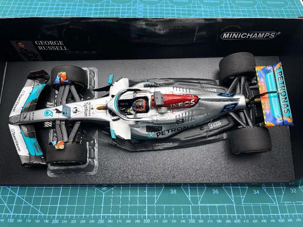 

Minichamps 1:18 F1 W13 Рассел Майами 2022, лимитированная серия, статическая модель автомобиля из смолы и металла, игрушка-подарок
