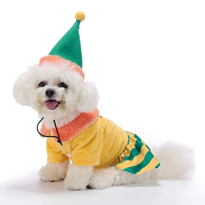 Warm Halloween Dog Costumes for Autumn And Winter Christmas Day Celebration Role Playing Pet Clothes