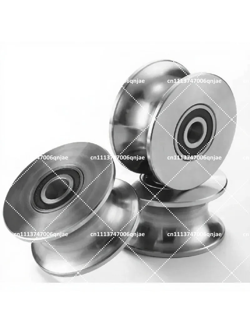 98mm Hanging Guide Rail U Groove Pulley Roller 45 Steel Belt Bearing Wheel for Sliding Door 50mm Tube