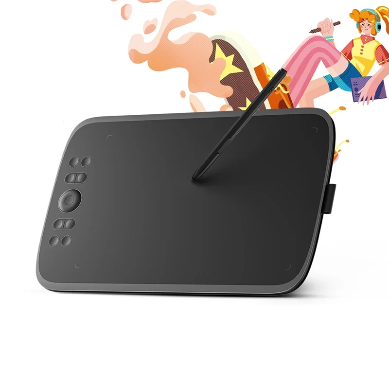 

New--M908 Graphics Drawing Tablet 10 Inch 8 Hot Keys Scroll Wheel 16K Levels Pressure Compatible For Windows Mac Android