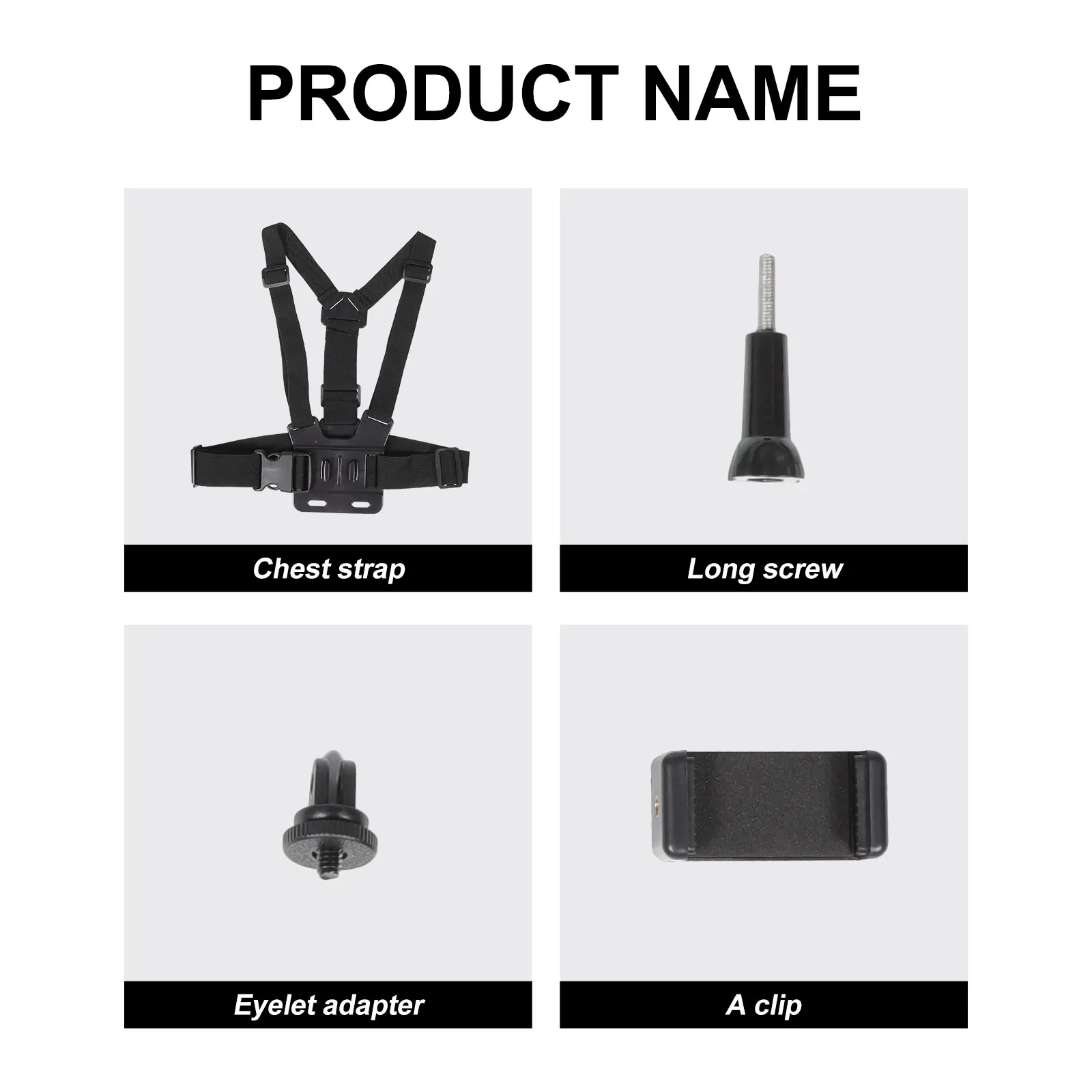 

1 set Sports Camera Chest Harness Adjustable Strap Outdoor Photography Stabilizing Belt ABS Material High