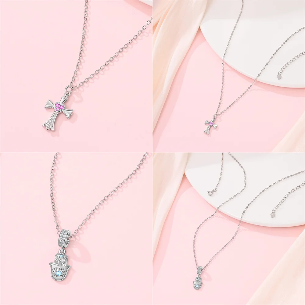 

Original 925 Silver Necklace Shiny Zircon Firefly Dream Arrow Cross Necklace for Women Anniversary Birthday Fashion Jewelry Gift