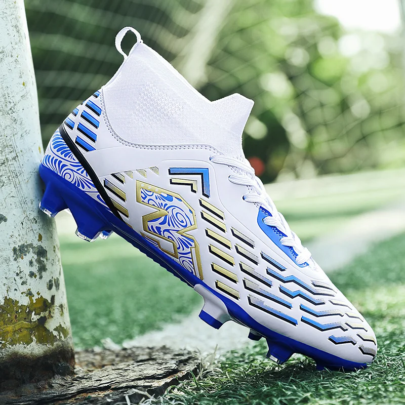 

2023 Professional Gender-free Football Shoes Long Nails TF Ankle Football Boots Outdoor Grass Nails Football Shoes