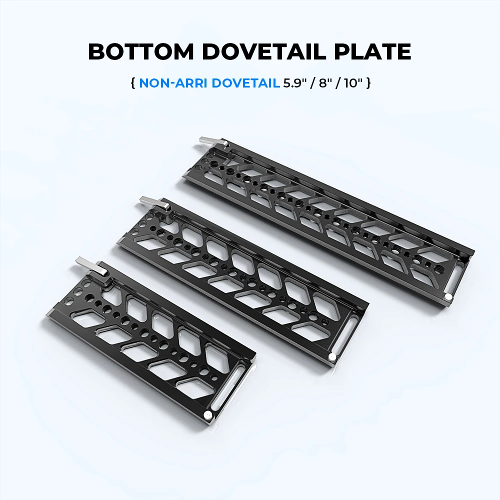 

HDRig 5.9"/8"/10" Non-ARRI Bottom Dovetail Plate for Quick Release ARRI Plate Clamp with 1/4" & 3/8" Hole for BMPCC 4K 6K Camera