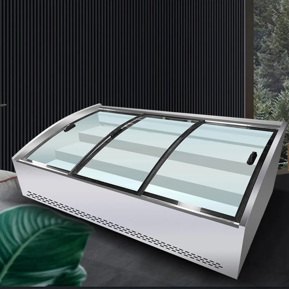 

Three-layer Stepped Fresh-keeping Display Cabinet Seafood Frozen Desktop Hotel Canteen Restaurant Fresh-keeping Special Freezer