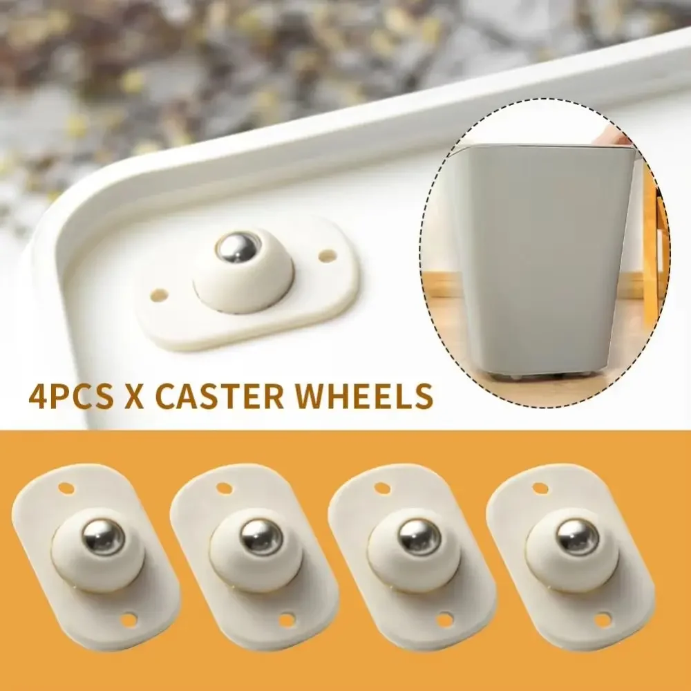 4Pcs/set Self Adhesive Caster Wheel 360 Swivel Flower Pots Trash Can Furniture Casters Heavy Duty Moving For Furniture