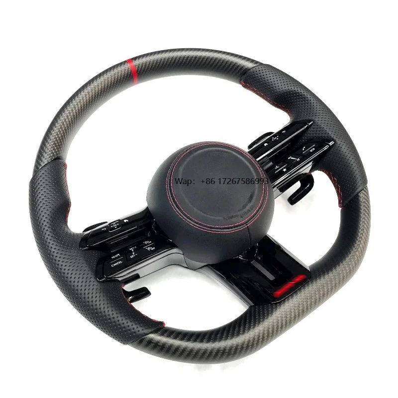 

Customizable Carbon Fiber Steering Wheel Superior Hand Feel Sweat Absorbent and Shock Absorption for Sporty Driving Experience