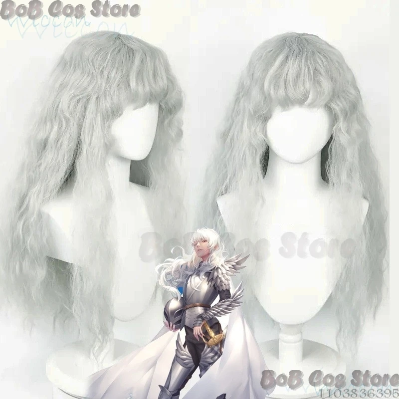 Griffith Witte Adelaar Anime Cosplay Kostuum Prop Witte Krul Pruik Middeleeuwse Mannelijke Vintage Tops Riem Ridder Pak Rode Ketting Roleplay