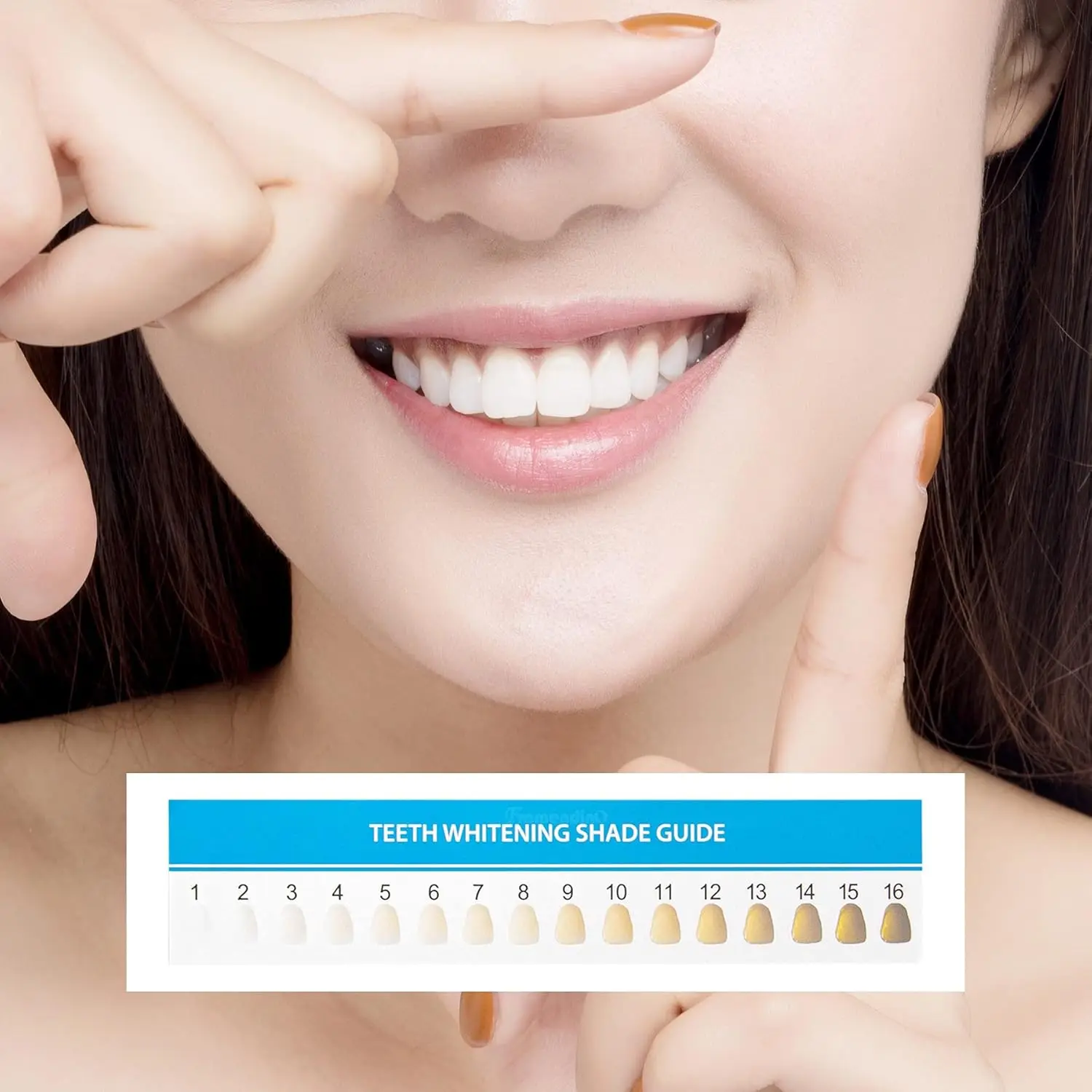 20 sheets of teeth whitening shade guide paper teeth color card, suitable for home oral care