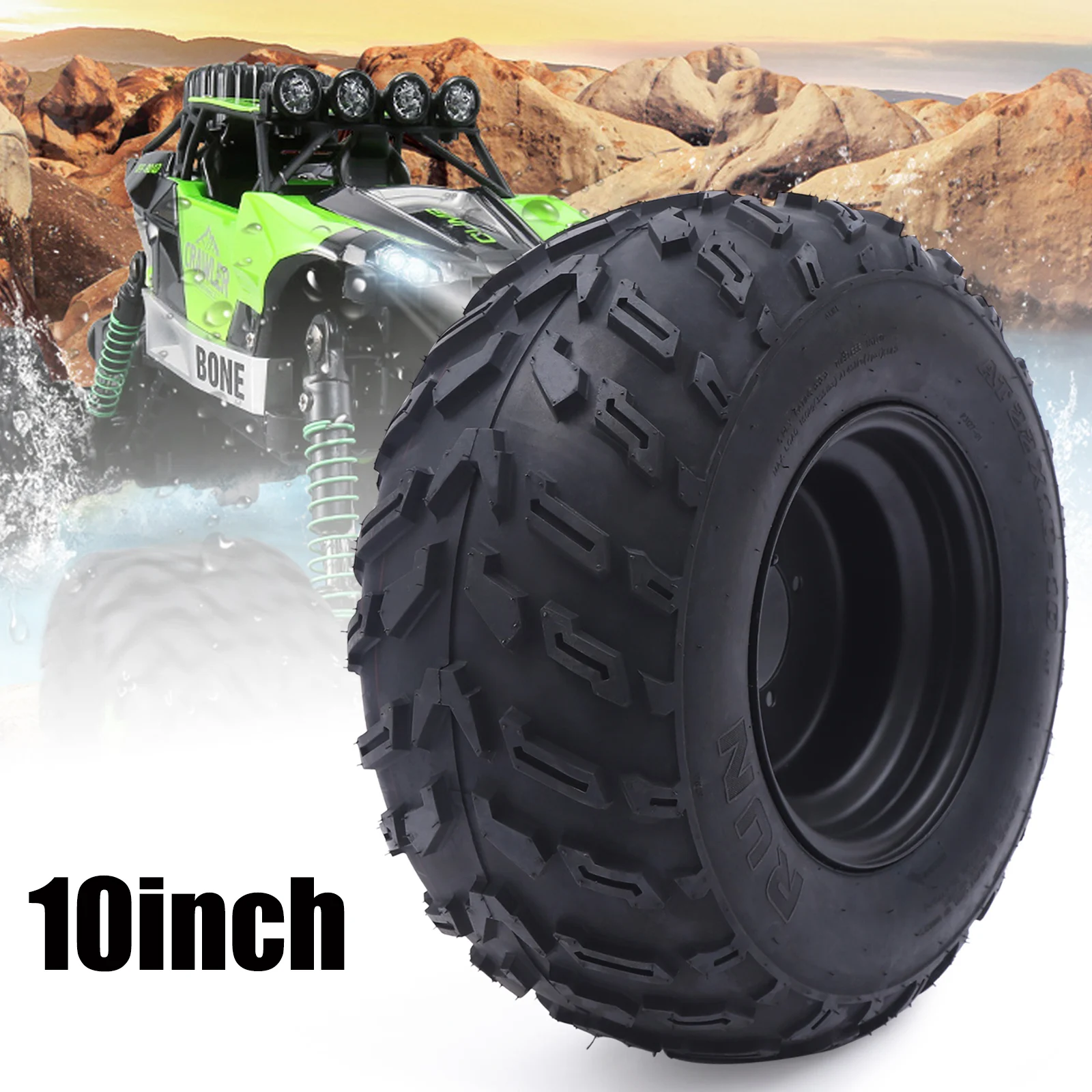 Durable Front and Rear Wheels, 6-Layer Anti-Puncture Rubber, Excellent Grip, Carbon Steel, for ATV, Karting, and Off-Road