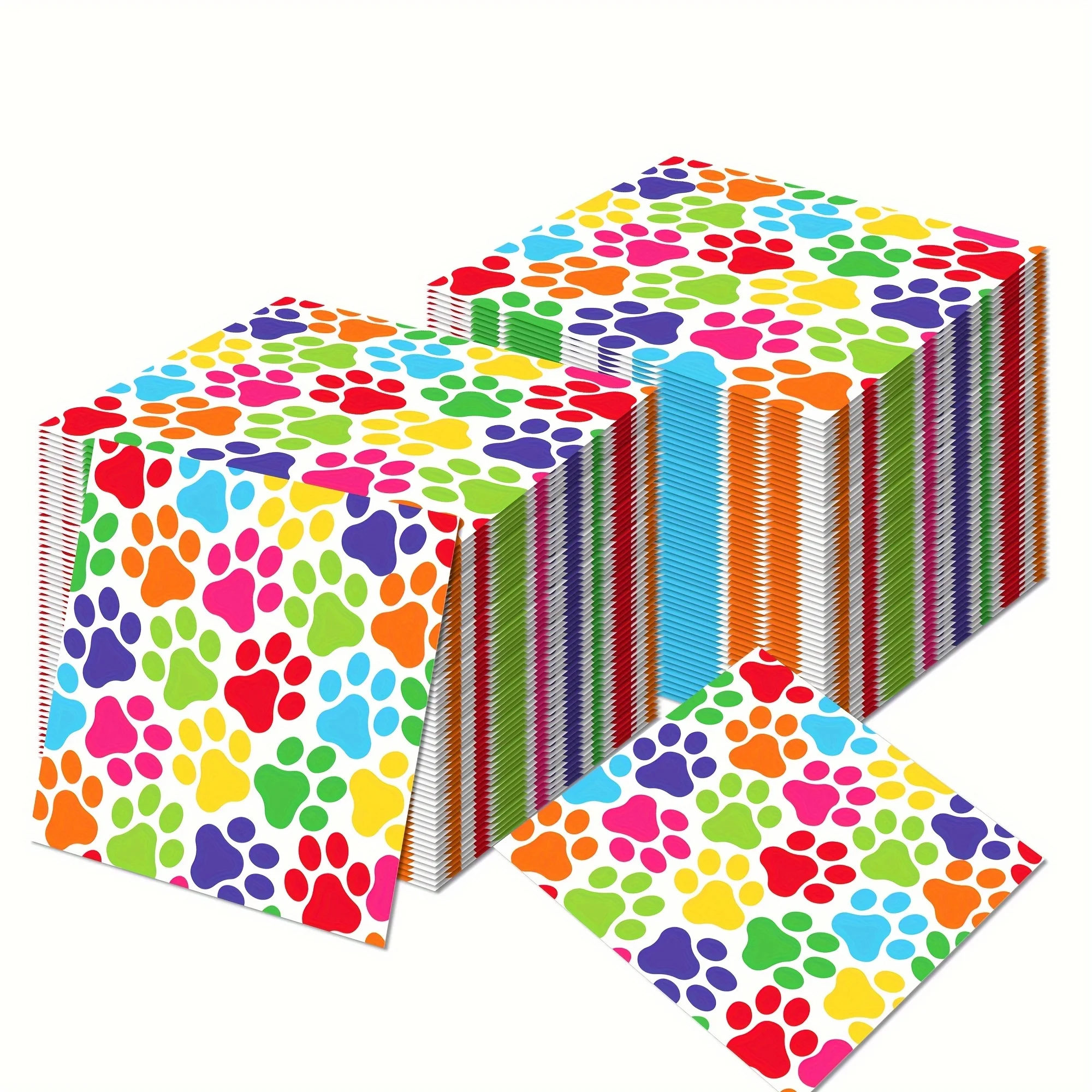 Disposable Napkins, Party Napkins, Colorful Paw Prints, Holiday Home Party Decoration Supplies Gifts, Birthday Napkins