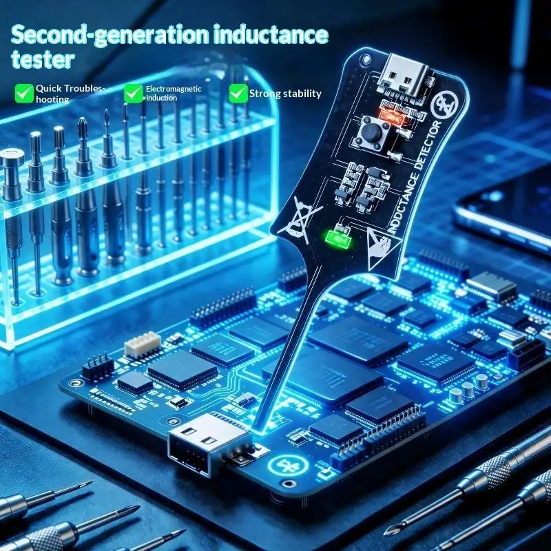 Inductance Tester Dual Power Operated Type-C & Battery Powered Electromagnetic Induction Tool for PC Repair DIY Enthusiasts
