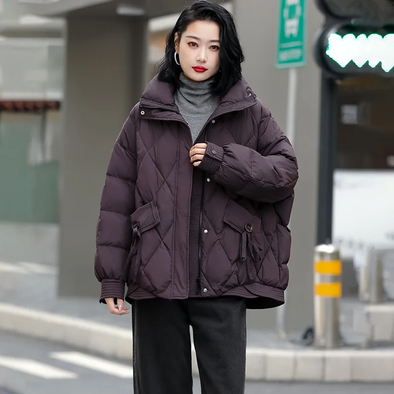 New Autumn Winter Women Short Parkas Hooded White Duck Down Jacket Female Overcoat Warm Outwear Lady Outerwear