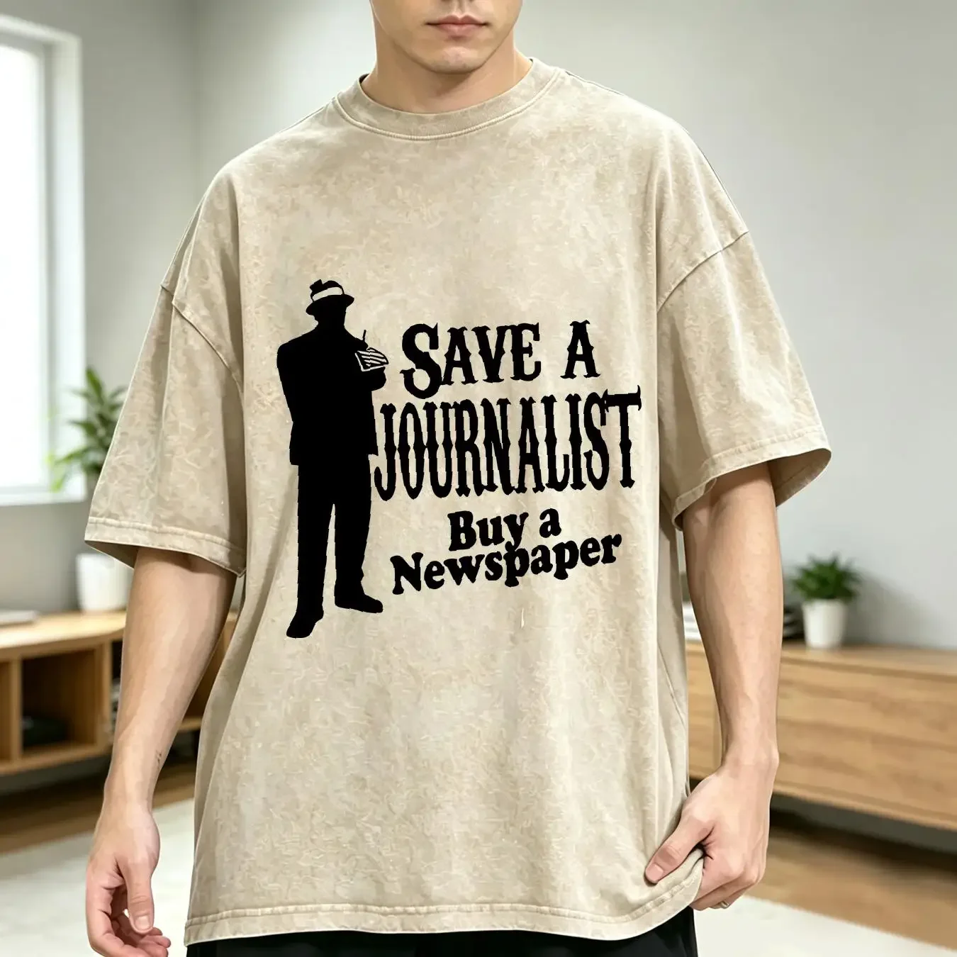washed T Shirt Save a Journalist Buy Newspaper for Writers Editors Copywriters Columnist Author long or short sleeves vintage