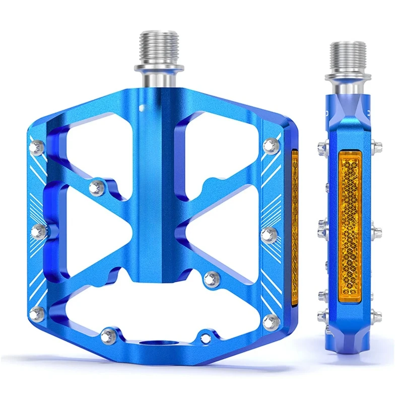 

Wide Flat Foot Mountain Bike Pedal Aluminum Reflector Sealed 3 Bearing Bicycle Pedal Platform
